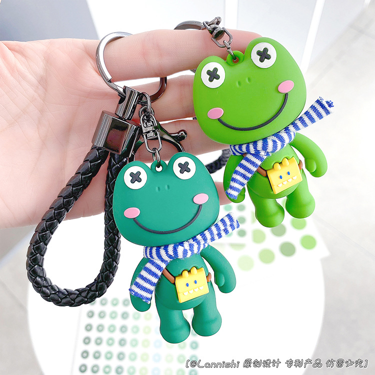萌趣青蛙系列围巾潮蛙织带手绳钥匙扣