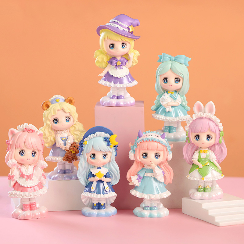 追光少女创意树脂办公桌面装饰盲盒手办